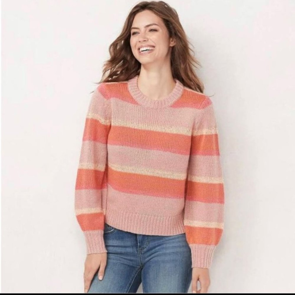 NEW LC Coral Pink Sequin Sweater